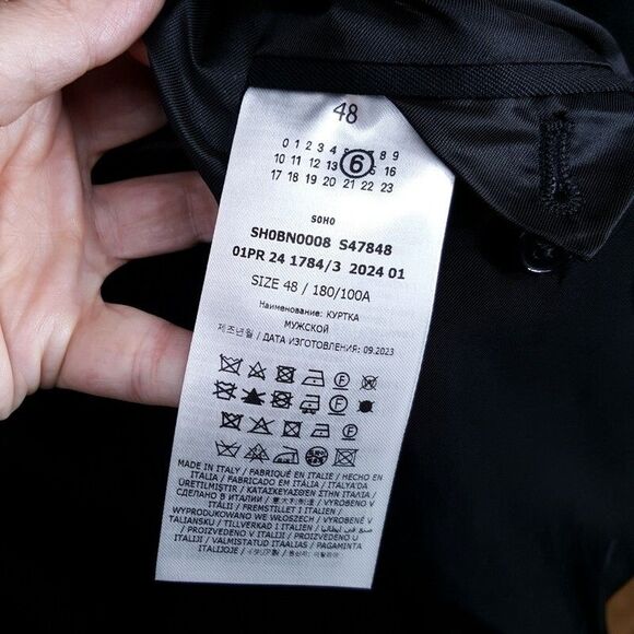 MM6 Maison Margiela Suit Jacket Mens Size 48 Black Oversized Fit Wool $1400 - Picture 7 of 12